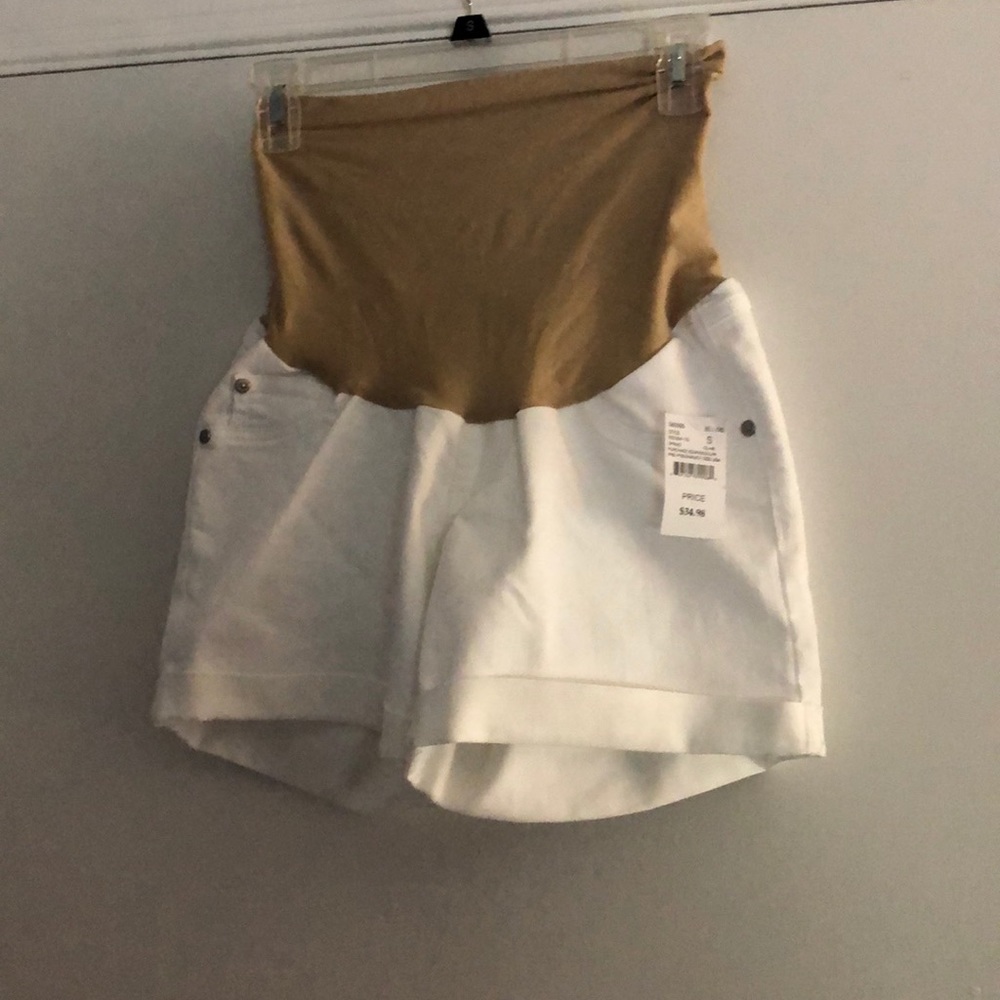 Indigo Blue Maternity White Jean Shorts